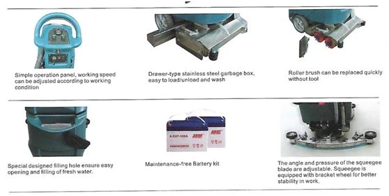Small Walk Behind Floor Sweeper Scrubber
