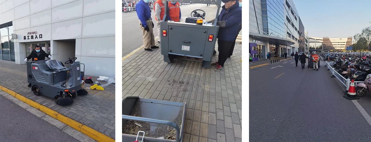 Ride on floor sweeper
